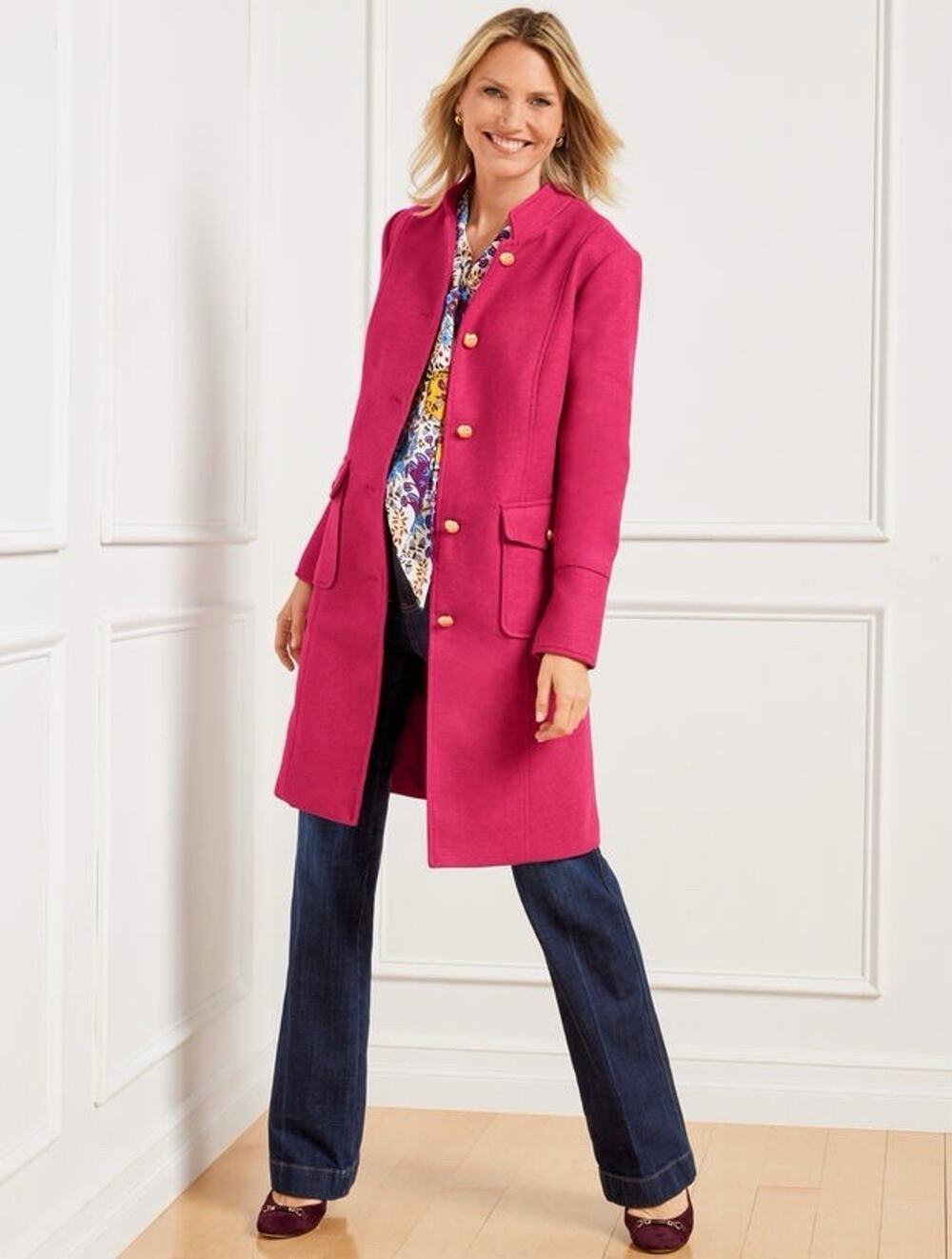 Talbots NWT Pink Wool Blend Military Coat Size 18W Read Below!